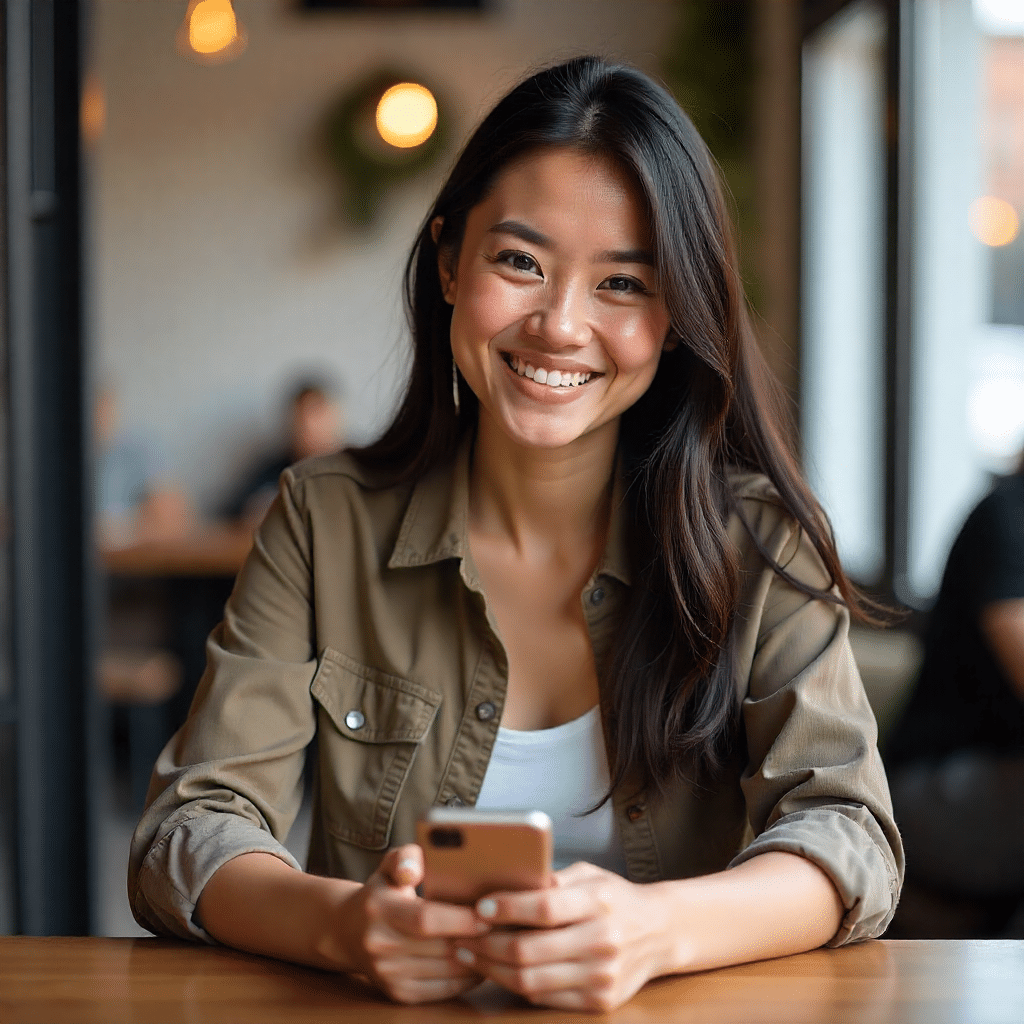 Waits for her message